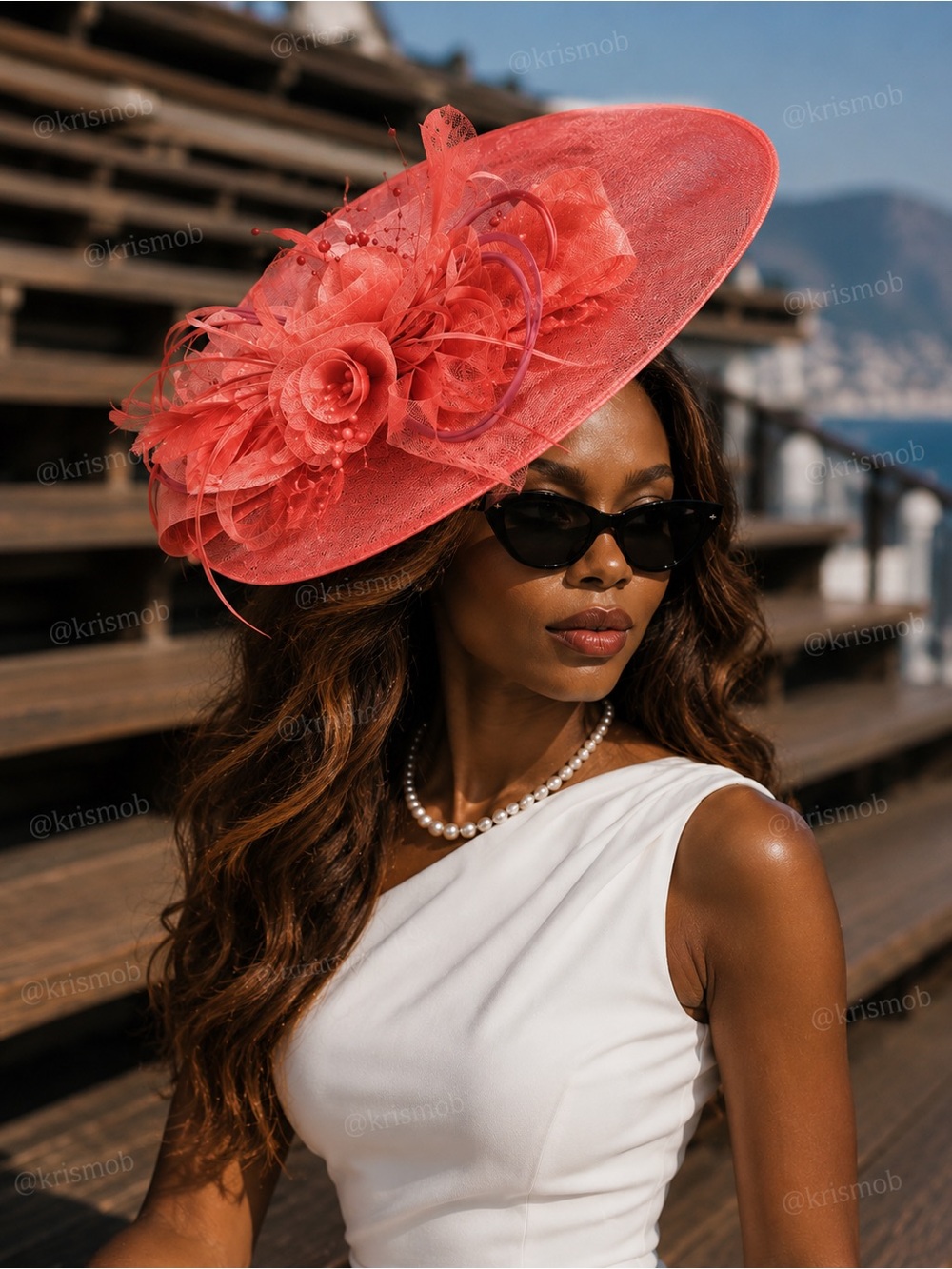 Kentucky Derby Wide Brim Sinamay Fascinator Hat | Wedding + Church + Race Day